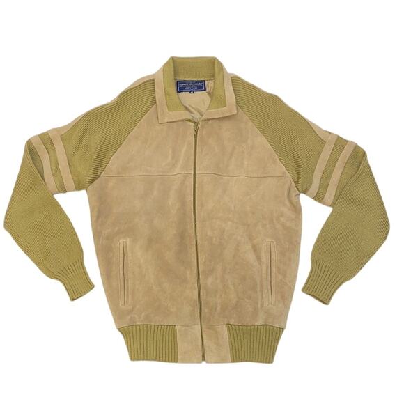 Robert Alexander Italy Leather suede jacket Sz M varsity chore shacket Preppy - Picture 2 of 11